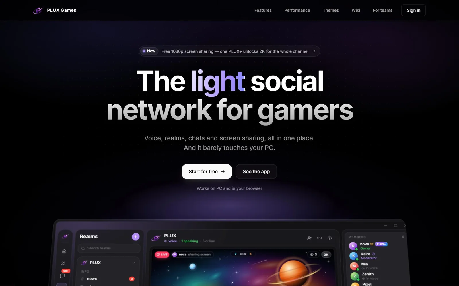 PLUX Games home page